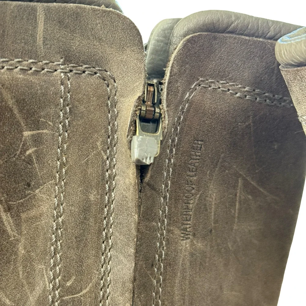 Teva Capistrano Oiled Leather Brown Side Zip Mid Calf Boots Winter Waterproof 7